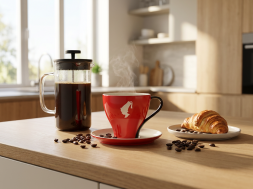 Чашка с блюдцем Julius Meinl Джамбо (красная), 225 мл