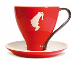 Чашка с блюдцем Julius Meinl Джамбо (красная), 225 мл